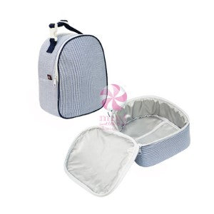 Navy Seersucker Gumdrop Lunchbox