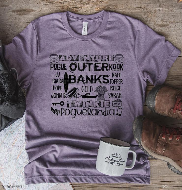 667. Outer banks typography - Black Ink