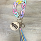 Silicone Link Bracelet and Key Ring with Wood Disc