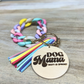 Silicone Link Bracelet and Key Ring with Wood Disc