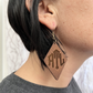 Wood Diamond Earrings - Brown