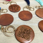 Wood Disc Key Ring with 4" Suede Tassel