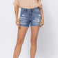 Denim Patch Cutoff Shorts - Judy Blue