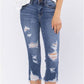 RAW HEM CUFF CAPRI - Judy Blue