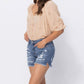 Denim Patch Cutoff Shorts - Judy Blue