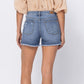 Denim Patch Cutoff Shorts - Judy Blue