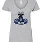 Women's Slim Fit Fine Jersey V-Neck T-Shirt - Light Grey - Megaphone