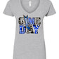 Women's Slim Fit Fine Jersey V-Neck T-Shirt - Light Grey - Game Day