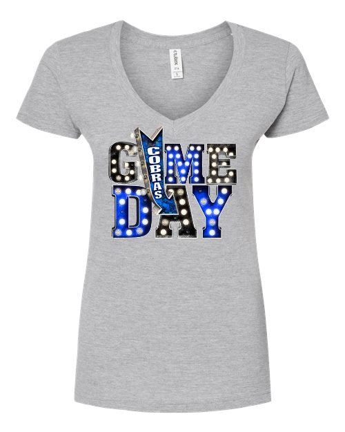 Women's Slim Fit Fine Jersey V-Neck T-Shirt - Light Grey - Game Day
