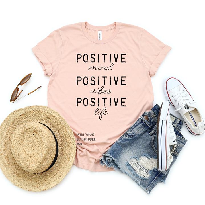 350. Positive Mind-Positive Vibes-Positive Life - Black Ink
