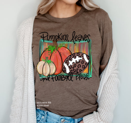579. Pumpkins Leaves and Football Please - Full Color