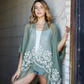 Floral Embroidered Stitch Kimono