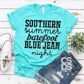 490. Southern Summer Barefoot Blue Jean Night - Black Ink