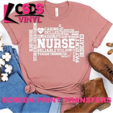 624. Nurse Word Art - White Ink