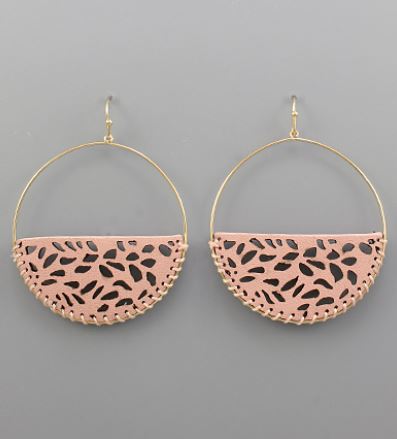 Filigree Wedge Earrings - Pink