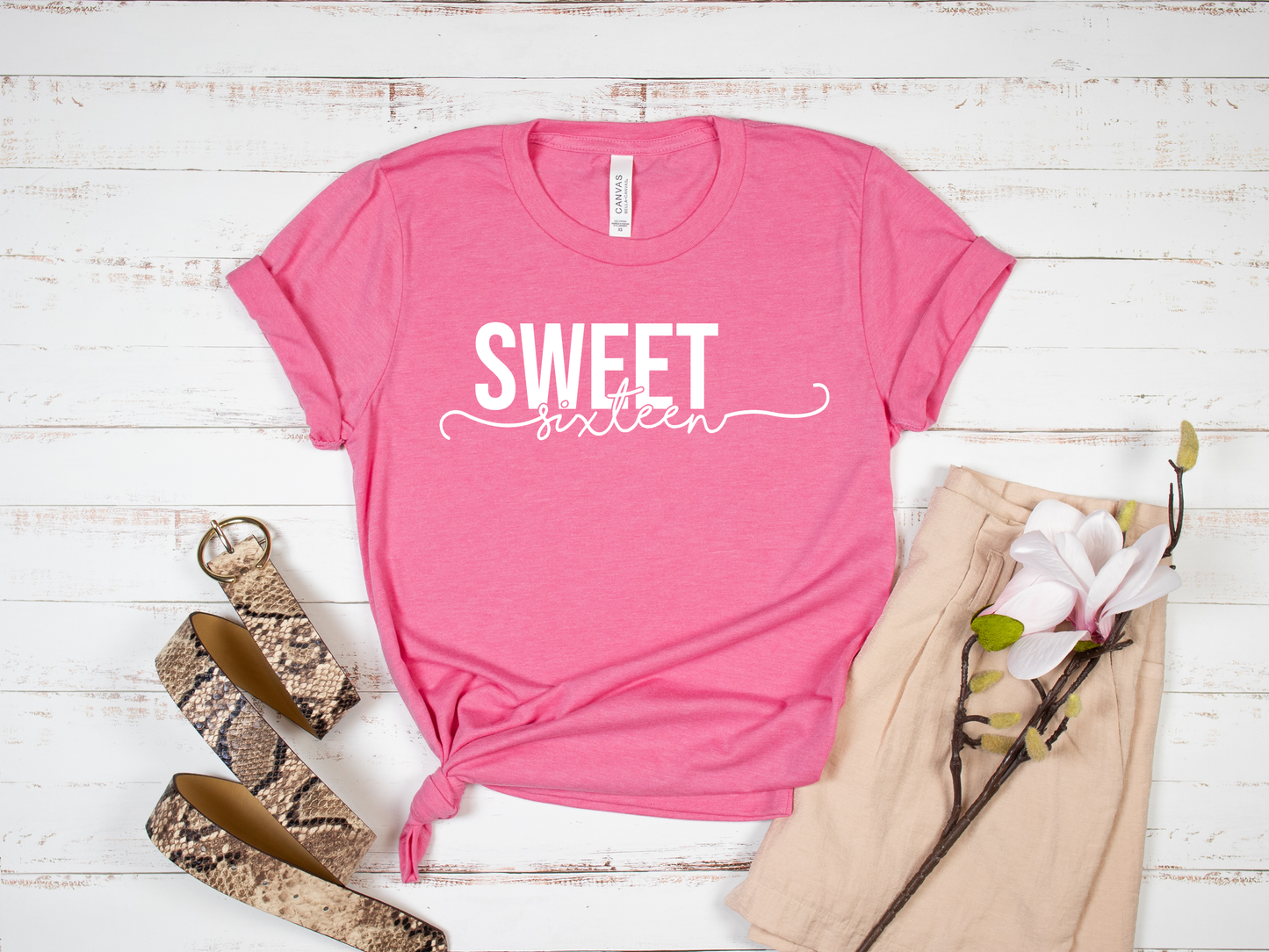Sweet Sixteen Custom Vinyl Tee