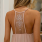Ruffled Trim Tattoo Mesh Back Dress