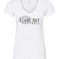 Women's Slim Fit Fine Jersey V-Neck T-Shirt - White - Cane Bay Football