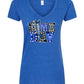 Women's Slim Fit Fine Jersey V-Neck T-Shirt - Royal - Game Day