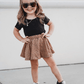 Macee Mini Skater Skirt - Safari
