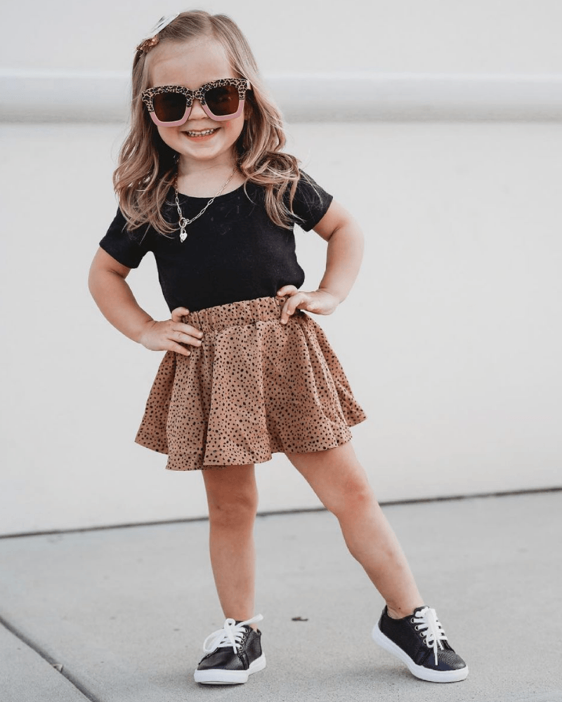 Macee Mini Skater Skirt - Safari