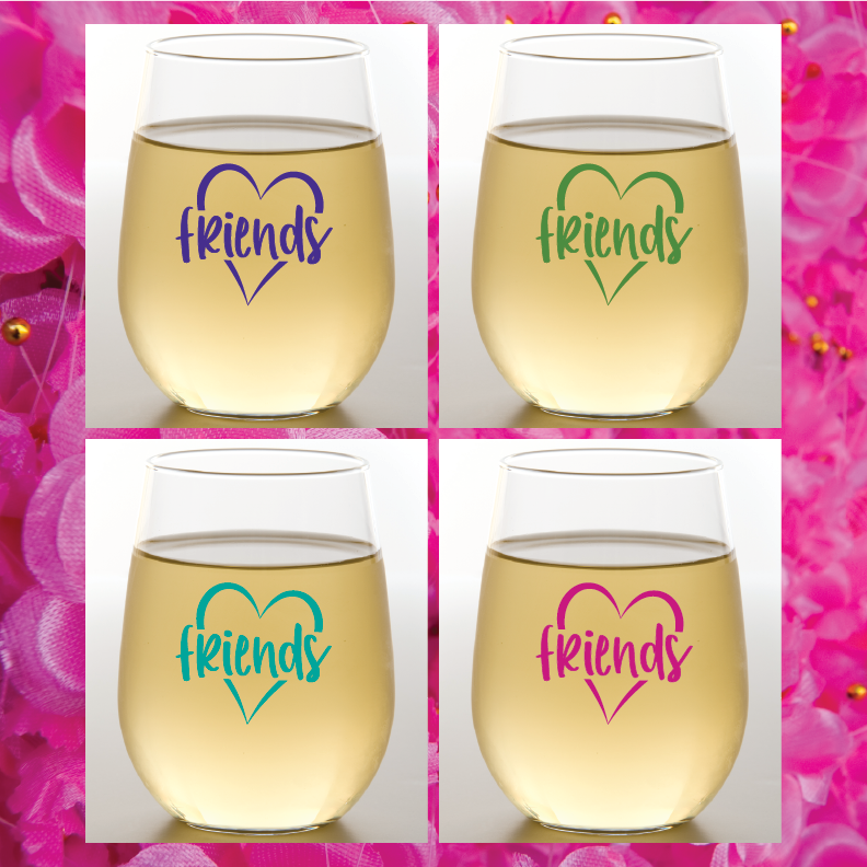 FRIENDS Shatterproof Wine Glasses - 4 pack