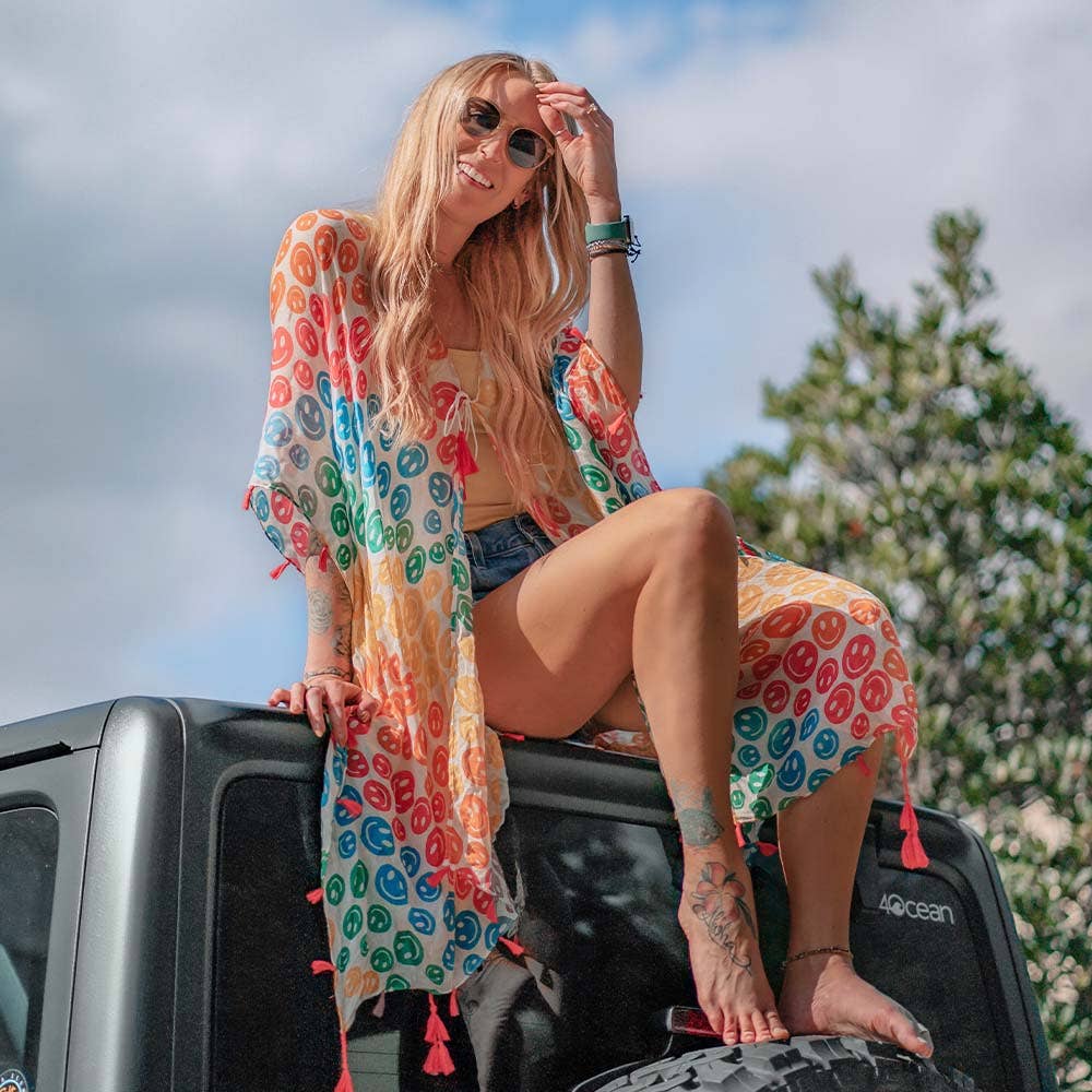 Happy Face Beach Swim Cover Up