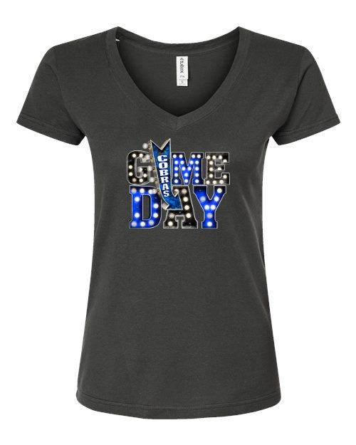Women's Slim Fit Fine Jersey V-Neck T-Shirt - Charcoal - Game Day
