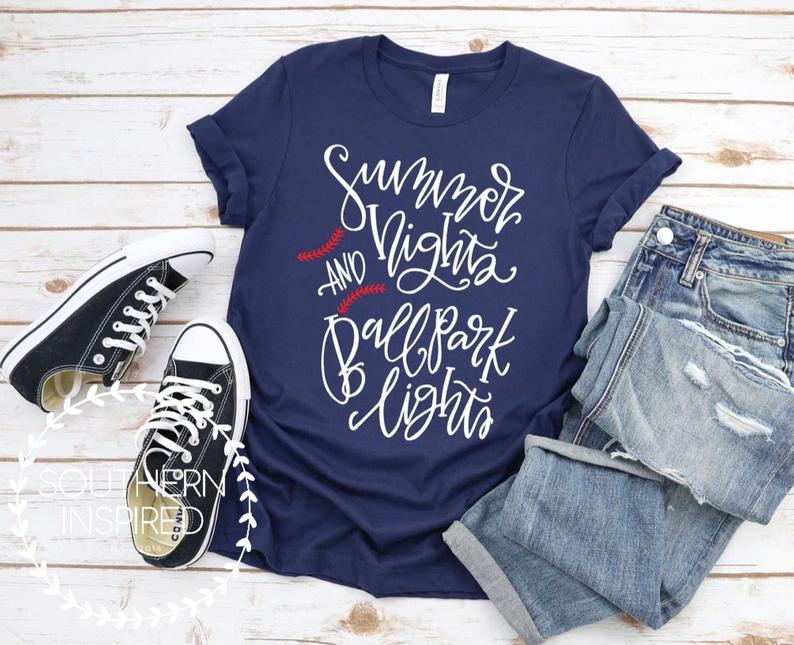 287. Summer Nights & Ballpark Lights - White & Red Ink
