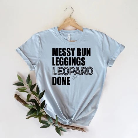 392. Messy Bun, Leggings, Leopard, Done - Black Ink