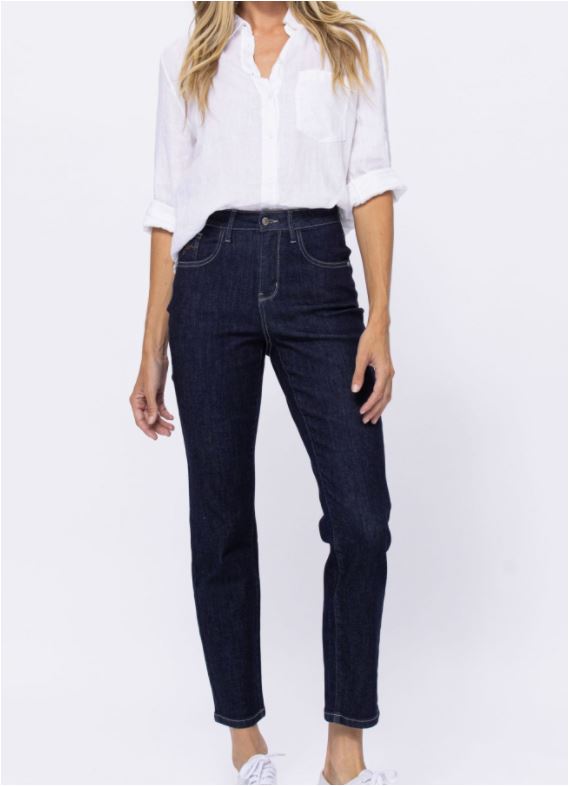 JUDY BLUE HIGH RISE RINSE WASH MOM JEAN