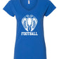 Women's Slim Fit Fine Jersey V-Neck T-Shirt - Royal - Cobra Football