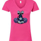 Women's Slim Fit Fine Jersey V-Neck T-Shirt - Pink - Megaphone