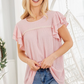 Light Pink Ruffle Solid Top
