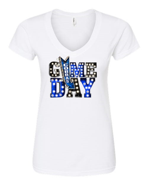 Women's Slim Fit Fine Jersey V-Neck T-Shirt - White - Game Day