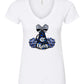 Women's Slim Fit Fine Jersey V-Neck T-Shirt - White - Megaphone