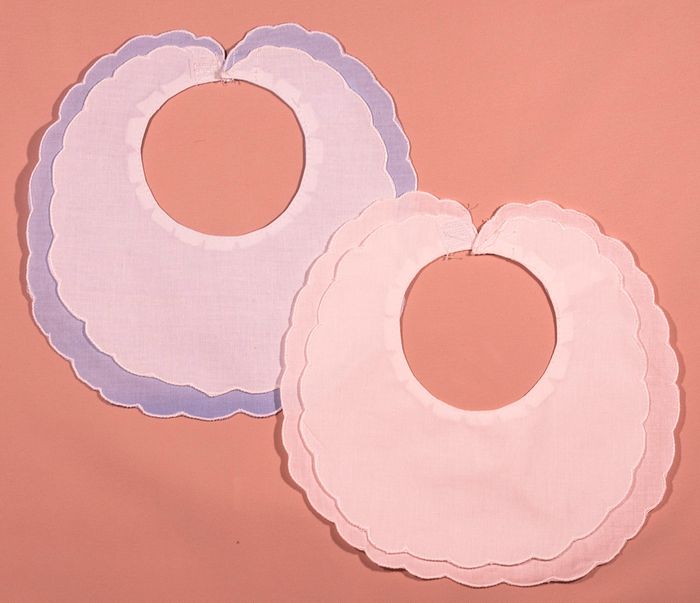 Pink Scallop Cotton Bib